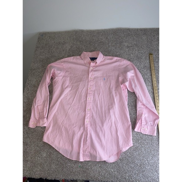 Polo Ralph Lauren Classic Fit Shirt Solid Pink 16-34/35 Mens XLT Blue Pony Prep - Picture 3 of 8